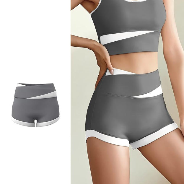 Women's Color Contrast Sports Fitness Shorts