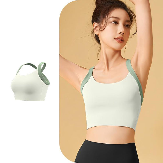 Women's One-piece Sports Fitness Vest with Chest Pad