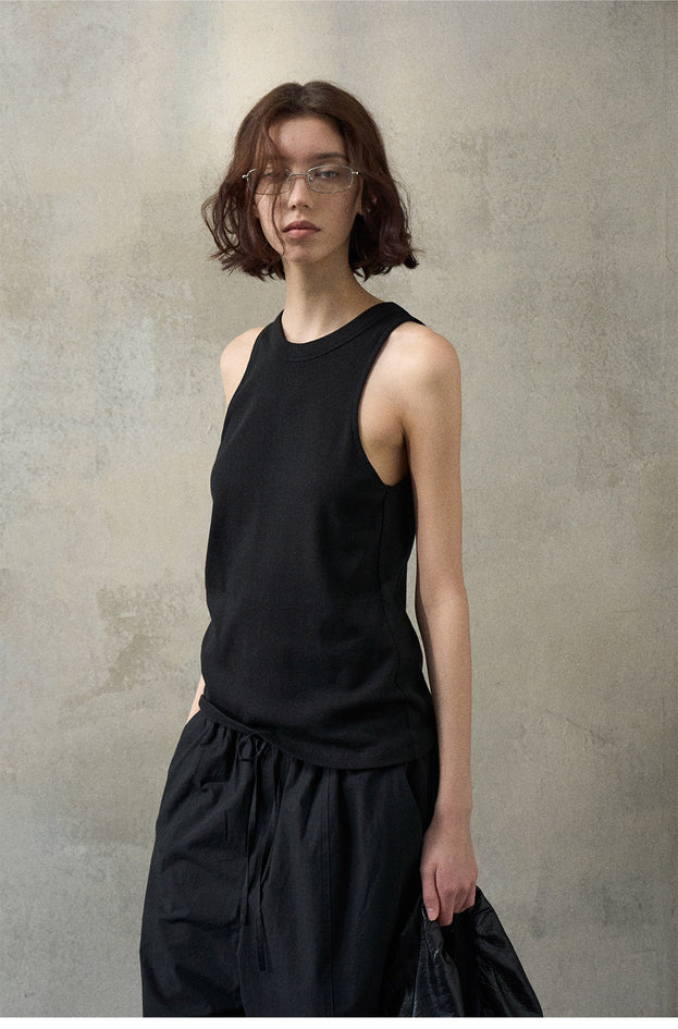 Summer Fashion Trend Round Neck, Solid Color, Pure Cotton Women Top