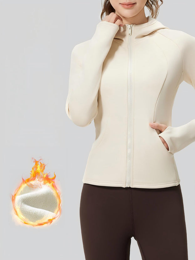 Outdoor Sport Slimming Windproof Hooded Yoga Jacket