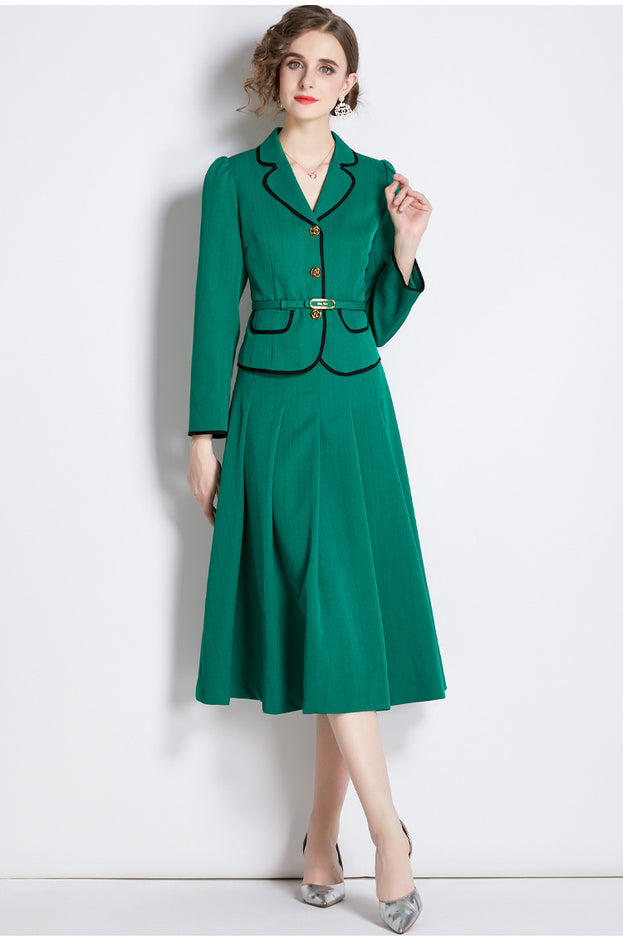 Short Slim Suit Two-Piece Half Skirt Women Salt Wear Matching
