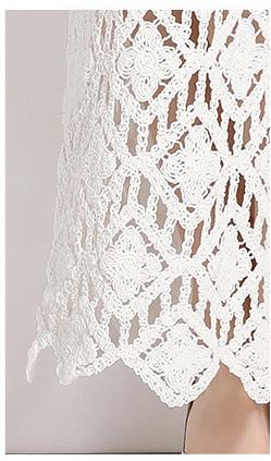Resort Wind Hook Flower Embroidery Hollowed Out Vest Top and Long Half Skirt Two-Piece Set