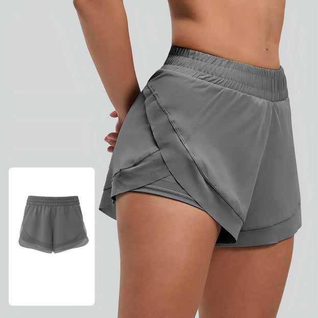 Women's Naked Yoga Mesh Shorts with Pocket