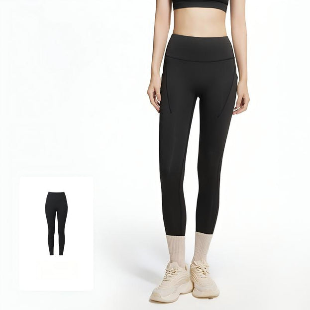 Naked High Waist Skinny Fitness Trousers with Side Pockets
