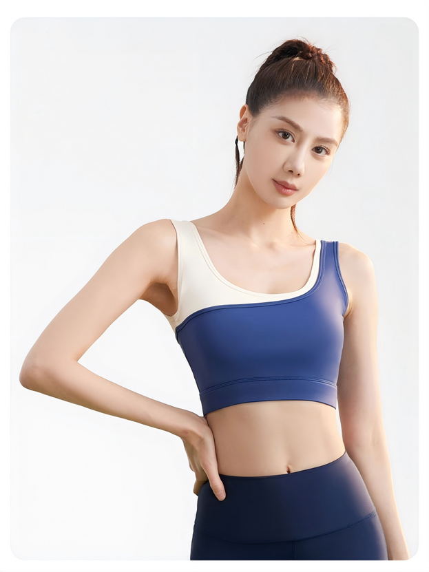 High-Elasticity Push-Up Two-Tone U-Shape Sports Bra