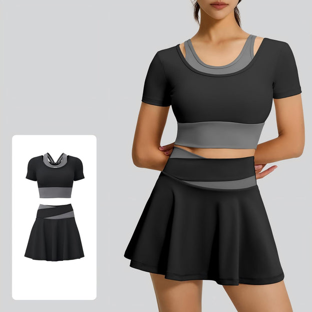 Women's Naked Tight Sports Running Fitness Skirt Set