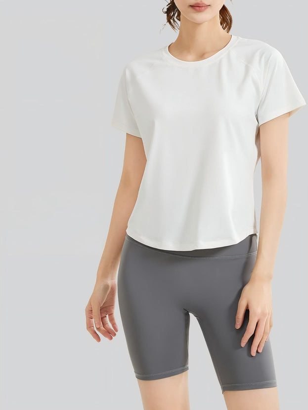 Summer Sports Fitness Loose Mesh Yoga Short Sleeves