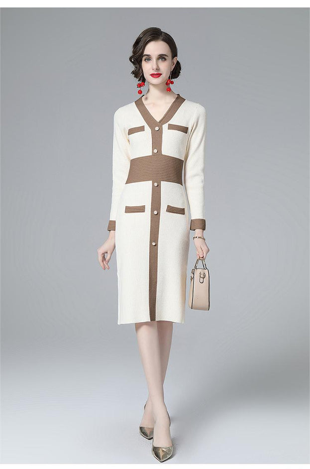 Lower Waist to Show Thin Contrast Color Bottom Gentle Wind Inside Skirt