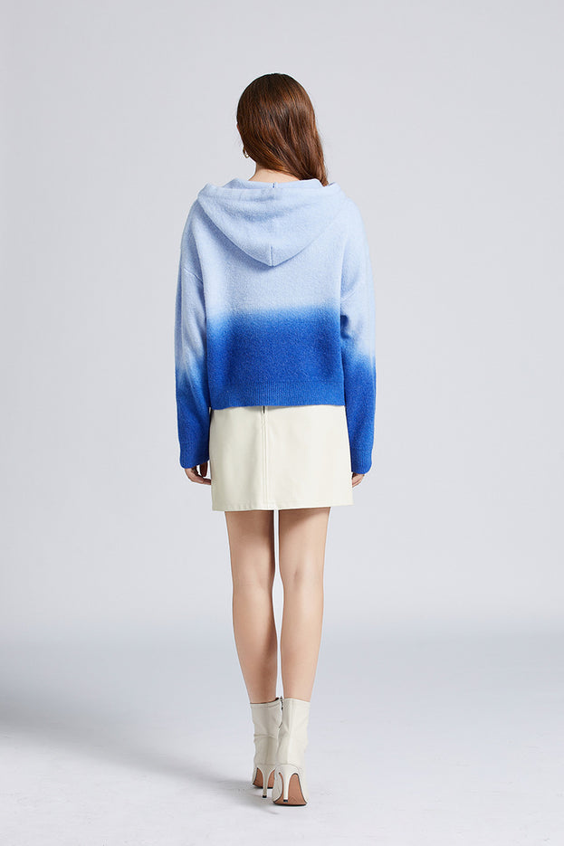 Gradual Change Soft Waxy Lazy Door Sewing Sweater Woman