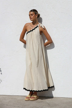 Summer Fashion Elegant One-Shoulder Loose Holiday-Style Dress for Women