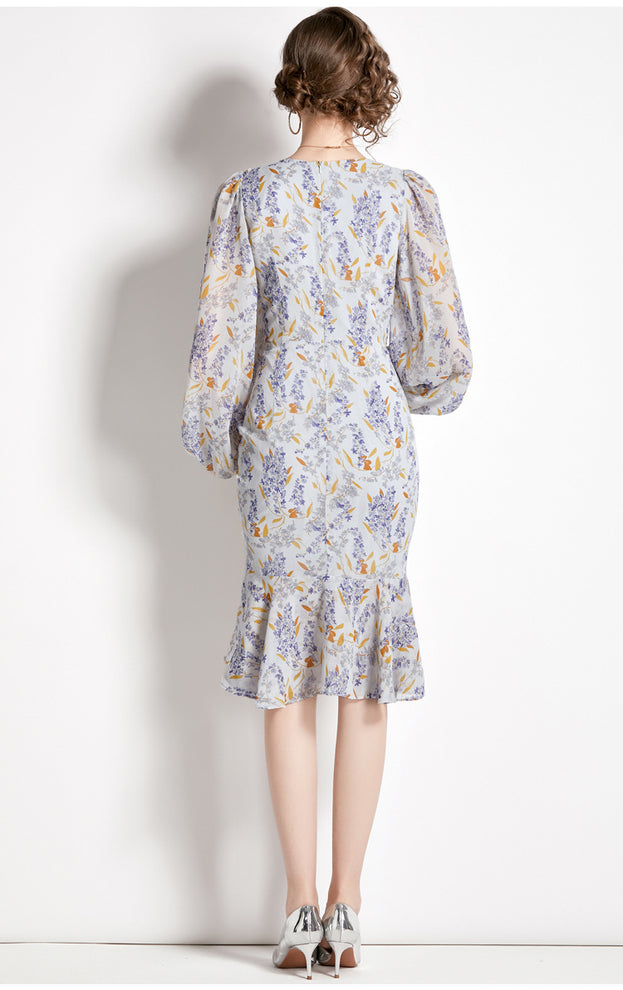 Fish Tail Floral Dress
