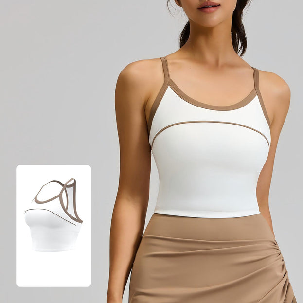 Women's Line Sense Vest One-piece Cup Yoga Bra Top