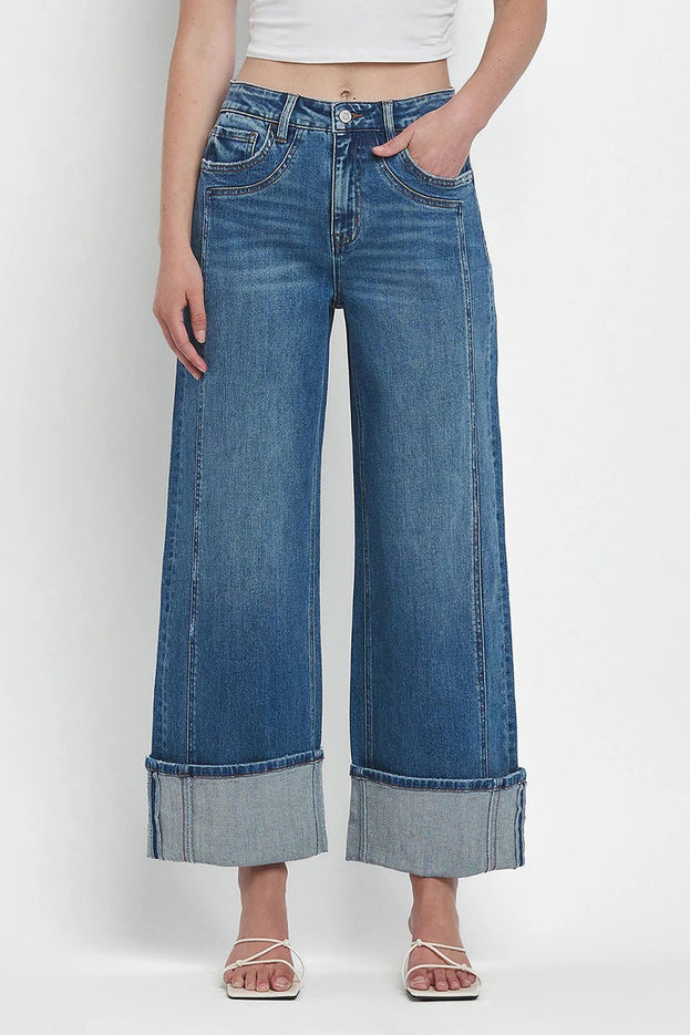 Summer Casual Fashion Straight Loose Washed Denim Pant for Women