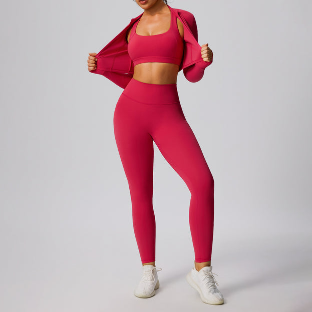 Breathable Tight Elastic Fitness Yoga Set for Women