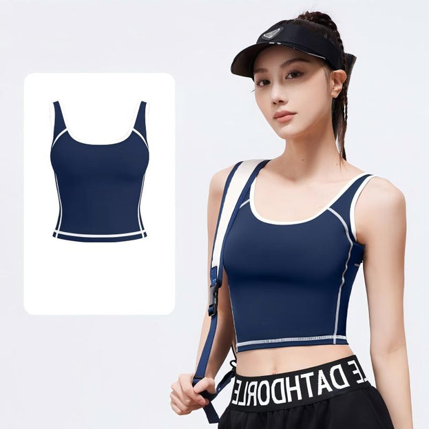 Curved Tank Top – U-Neck High-Elastic Seamless Sports Tank