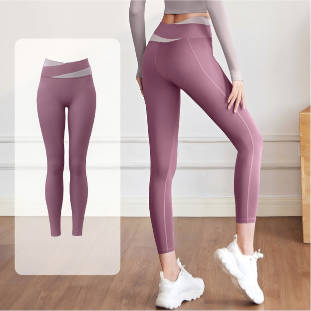 Color-Matched Tight-Fitting Slimming Fitness Yoga Pants For Women