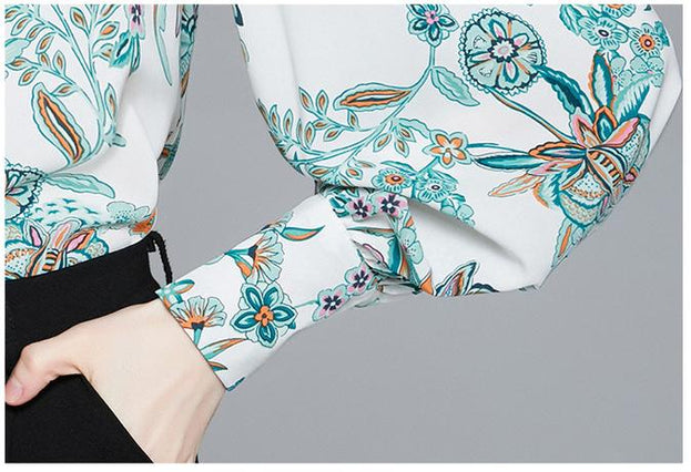 Western Style Female Design Sense Bubble Sleeve Shirt Female European Shirt Lantern Sleeve