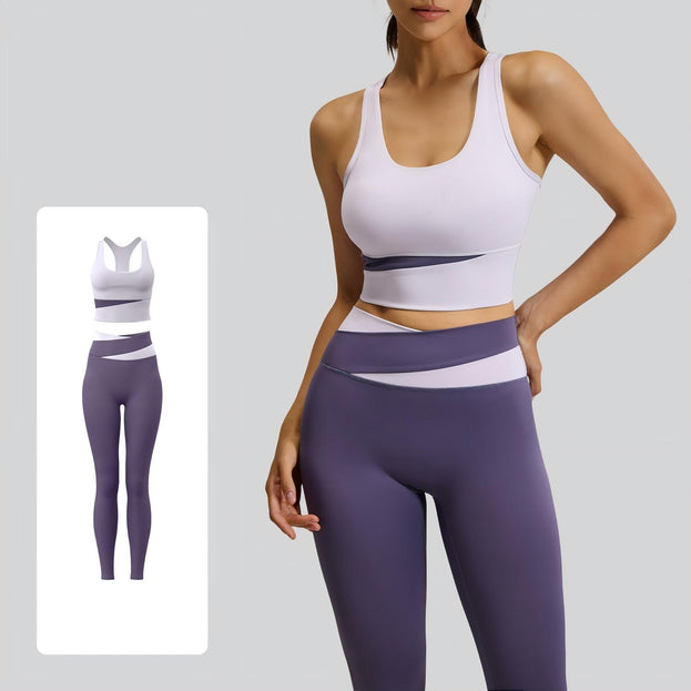 Color-Matched High-Waisted Abdominal-Toning Fitness Yoga Set