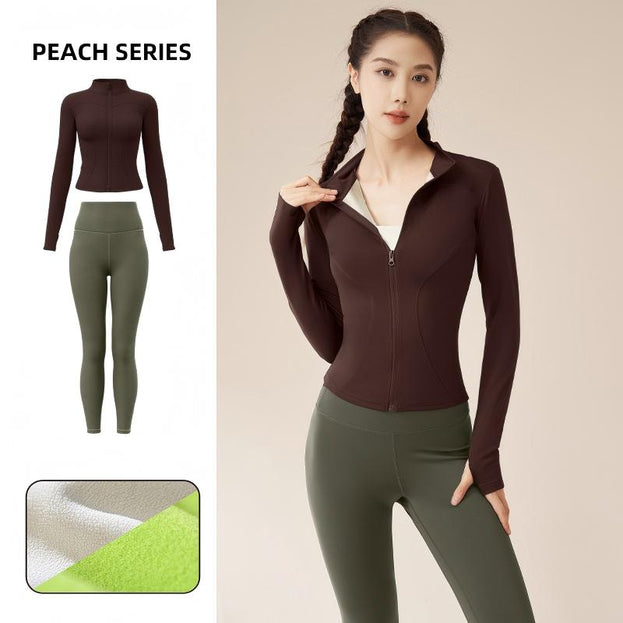 Women's Naked Slim-Fit High Bullet Windproof Fitness Suit