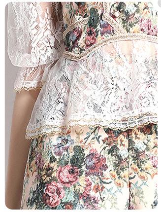 Retro Top Shorts Net Red Goddess Style Two-Piece Set