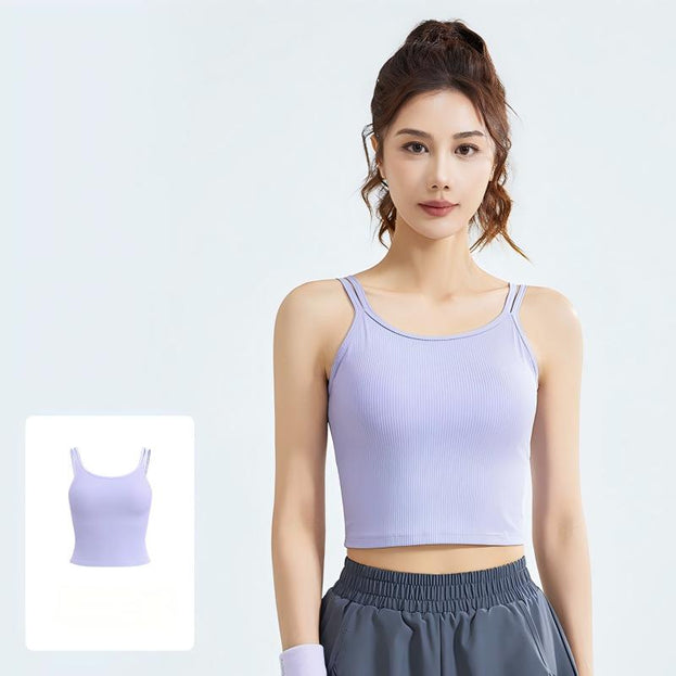 U-Shaped Yoga Striped Underwear with Built-in Padding