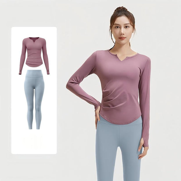 V-neck Stretch High-Waist Sports Yoga Set