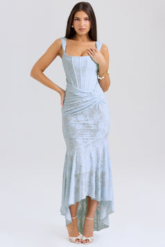 Summer Fashionable Square-Neck Sexy Slim-Fitting Asymmetrical Slip Dress for Women