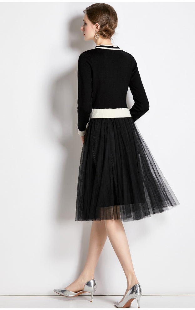 Knitted A-Line Skirt Long Sleeved Leggings Skirt