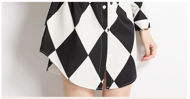 Long Sleeve Shirt With Lapel Collar Fashion Slim Vintage Printed Long Shirt