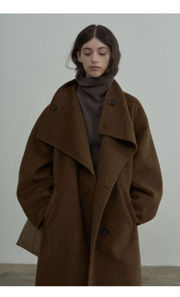 Fashionable, Trendy, Warm, Handmade Alpaca Wool Loose Women Coat