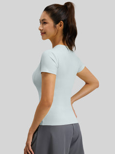 Slim-Fit Sports Tight Round-Neck Yoga T-shirt