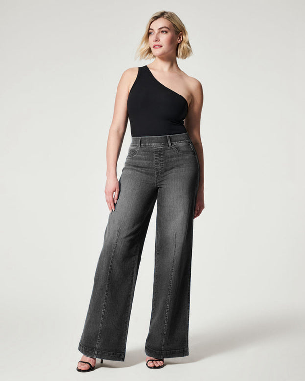 Summer Fashion Versatile Hight-Waist Straight Wide-Leg Denim Pant for Women