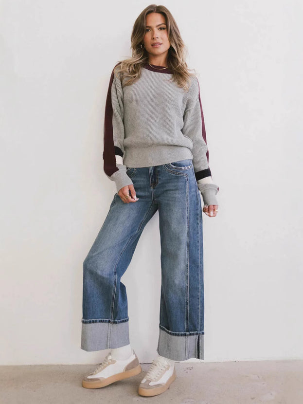 Summer Casual Fashion Straight Loose Washed Denim Pant for Women