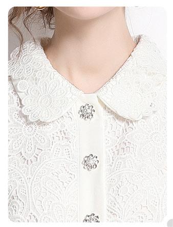 Water-Soluble Pleat Splicing Chiffon High-Waisted Lapel Long-Sleeved Fake Two-Piece Long Skirt Dress