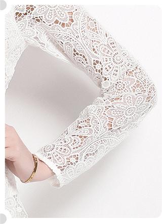 Water-Soluble Pleat Splicing Chiffon High-Waisted Lapel Long-Sleeved Fake Two-Piece Long Skirt Dress