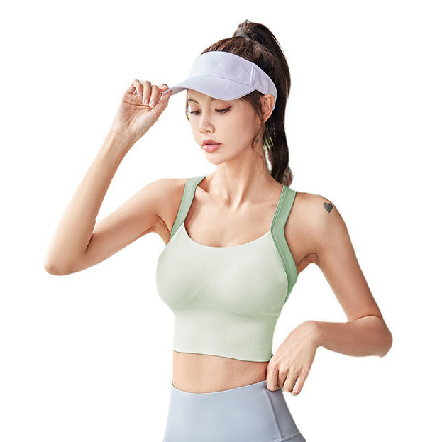 Women's One-piece Sports Fitness Vest with Chest Pad