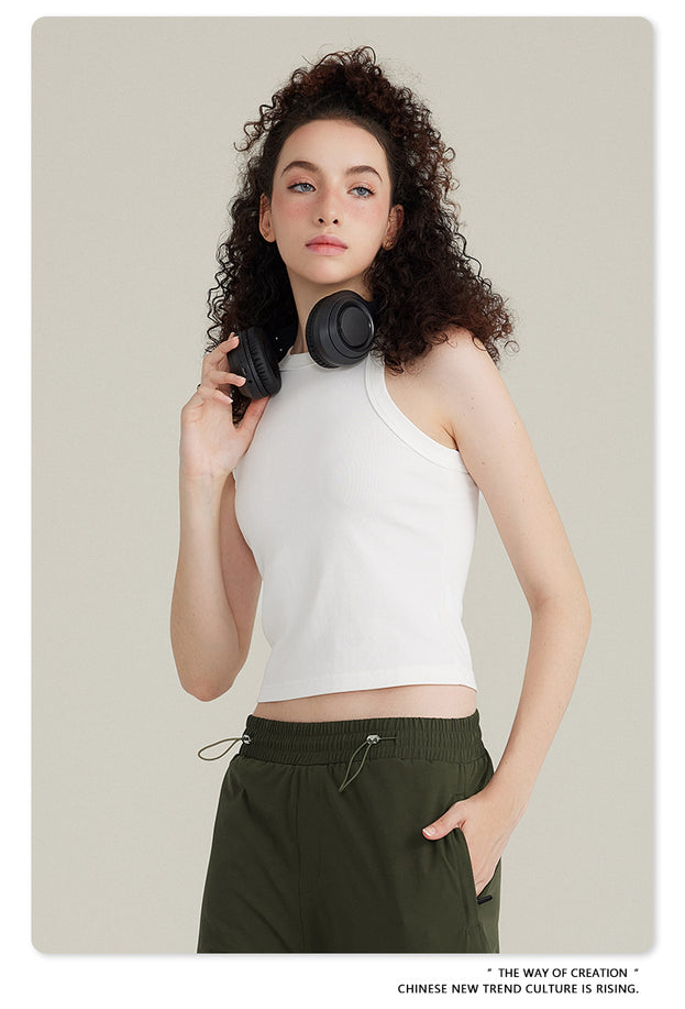 Summer Short Solid-color Commuter Women's Vest Top