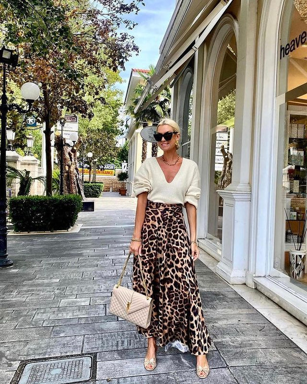 Summer Fashion Versatile Casual Waisted Leopard-Print Skirt for Women