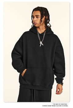 Dopamine Solid-color Fashionable Casual Commuting Youth Hooded Men's Sweatshirt