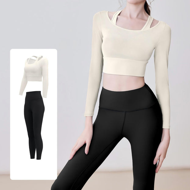 Naked Mesh Hollow Yoga Fitness Suit for Women