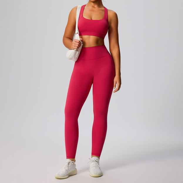 High-Waisted Tight Quick-Drying Sports Yoga Set For Women
