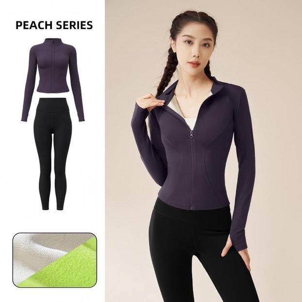 Women's Naked Slim-Fit High Bullet Windproof Fitness Suit