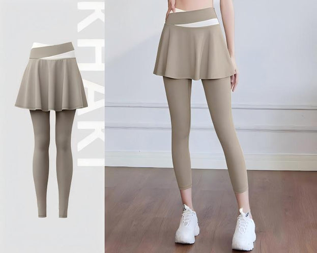 Color-Matched Yoga Fitness High-Waisted Skirt For Women