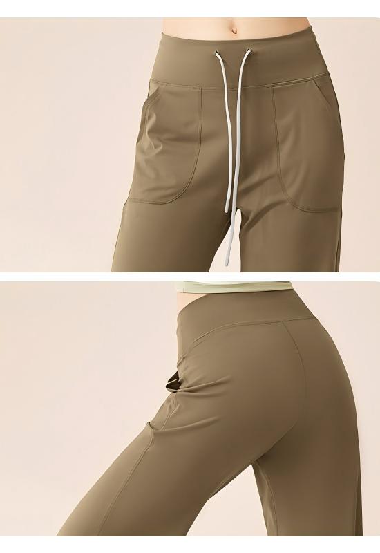 Women's Loose Drawstring High Waist Straight Pants