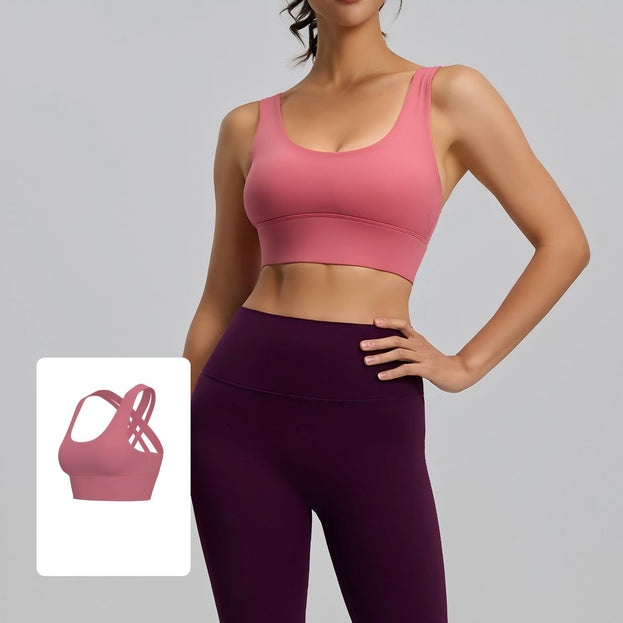 Cross-Design Elastic Fitness Yoga Bra