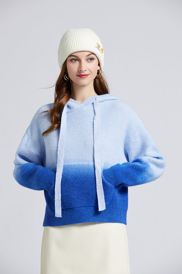 Gradual Change Soft Waxy Lazy Door Sewing Sweater Woman