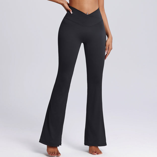 Women's High-Waisted Sporty Tight Wide-Leg Pants