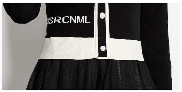 Knitted A-Line Skirt Long Sleeved Leggings Skirt