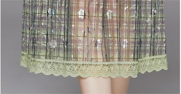 Lady Frill Sleeve Transparent Printed Dress
