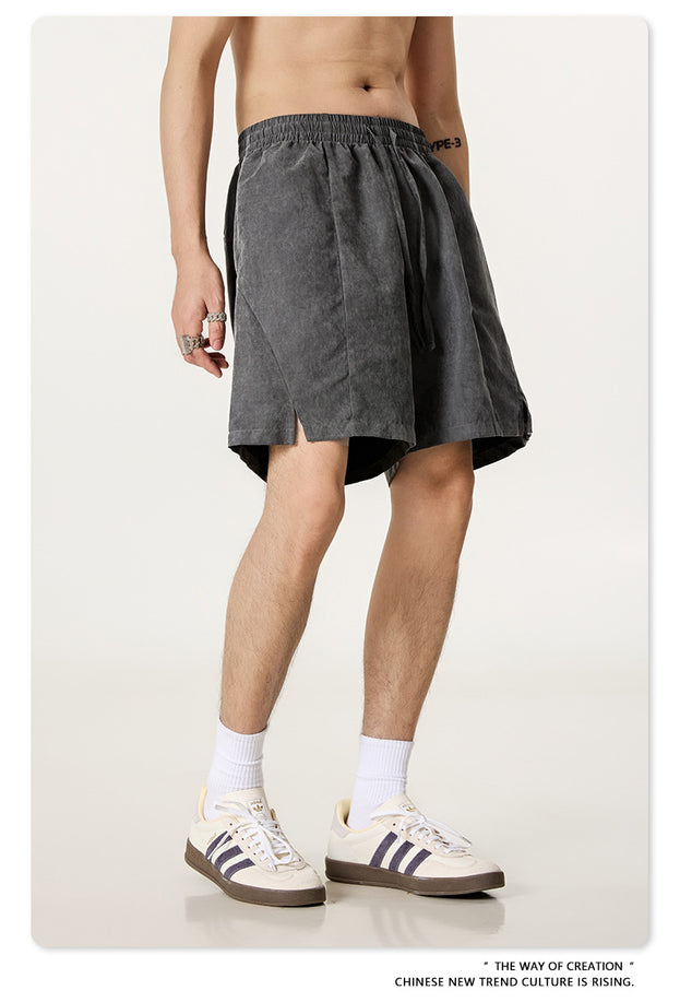 Summer Solid-color Beach Capre Pants, Waterproof Quick-drying Men's Shorts